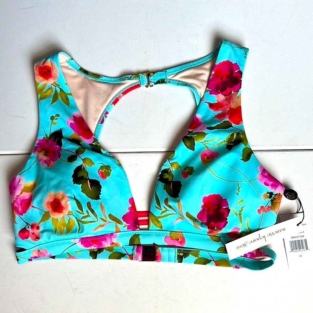 NWT Nanette Lepore Alana swim bikini top floral
